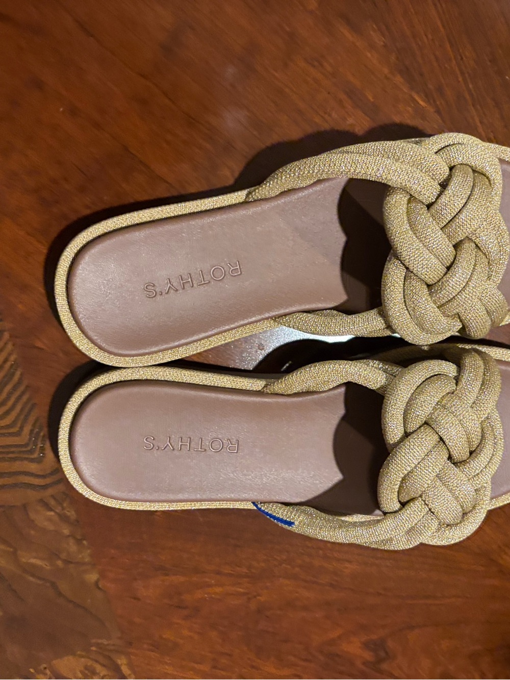 Rothy's Metallic Gold Braided Slip-On Mules - Picture 5 of 5